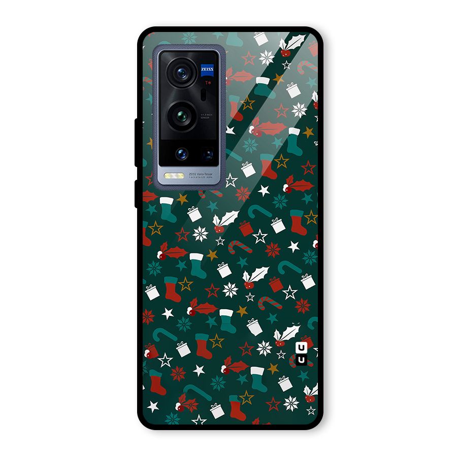 Christmas Pattern Design Glass Back Case for Vivo X60 Pro Plus