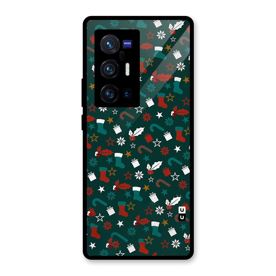 Christmas Pattern Design Glass Back Case for Vivo X70 Pro Plus