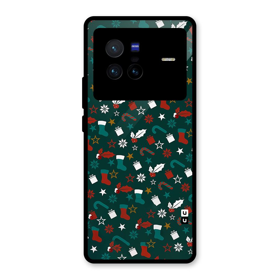 Christmas Pattern Design Glass Back Case for Vivo X80