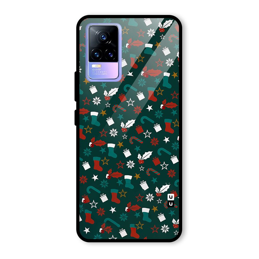Christmas Pattern Design Glass Back Case for Vivo Y73