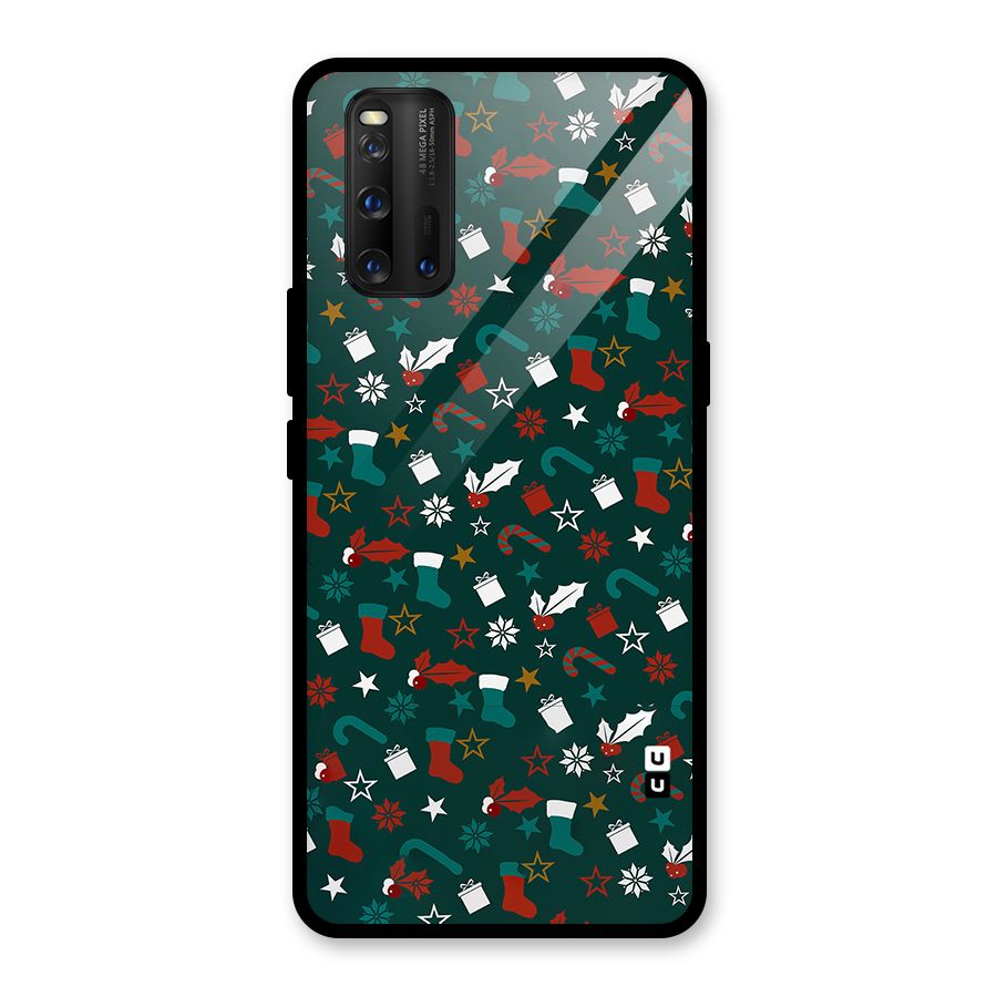 Christmas Pattern Design Glass Back Case for Vivo iQOO 3
