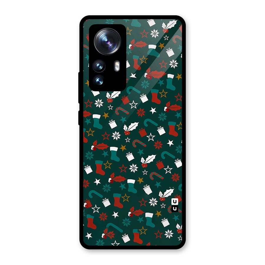 Christmas Pattern Design Glass Back Case for Xiaomi 12 Pro