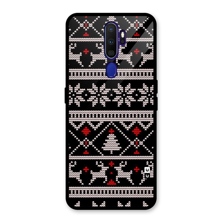 Christmas Seamless Aztec Glass Back Case for Oppo A9 (2020)