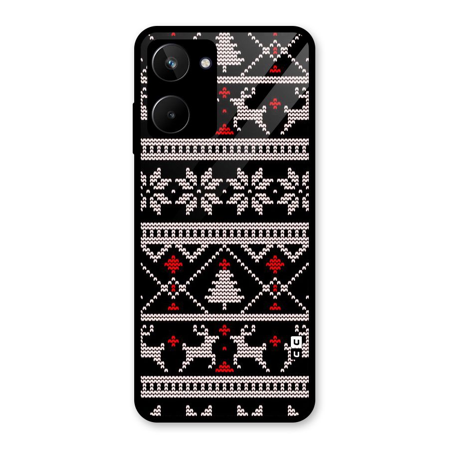 Christmas Seamless Aztec Pattern Glass Back Case for Realme 10