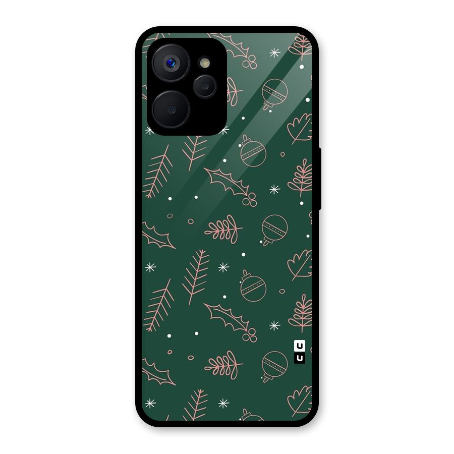 Christmas Season Leaves Glass Back Case for Realme 9i 5G