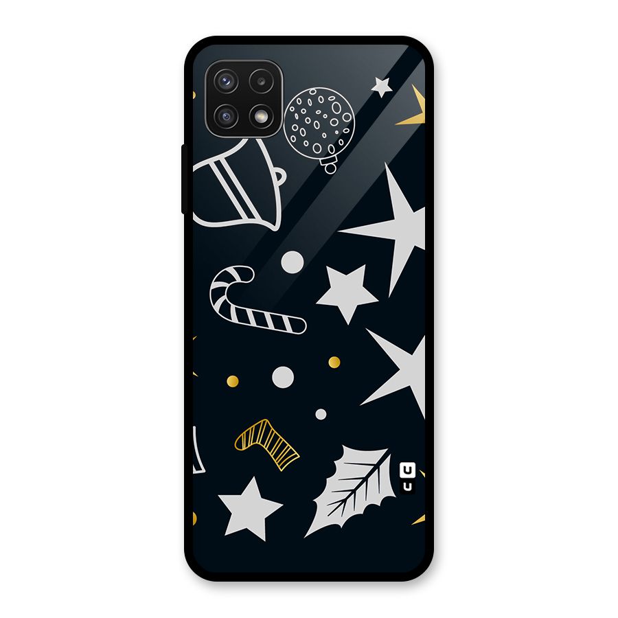 Christmas Special Pattern Glass Back Case for Galaxy A22 5G