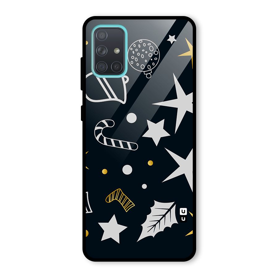 Christmas Special Pattern Glass Back Case for Galaxy A71