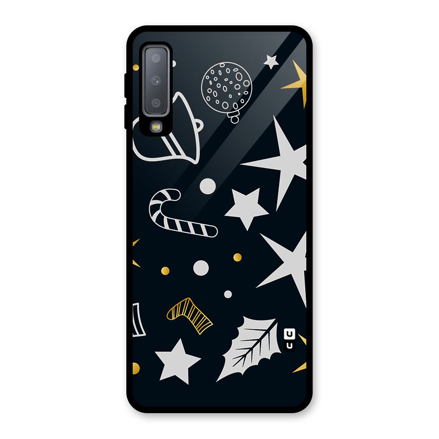 Christmas Special Pattern Glass Back Case for Galaxy A7 (2018)