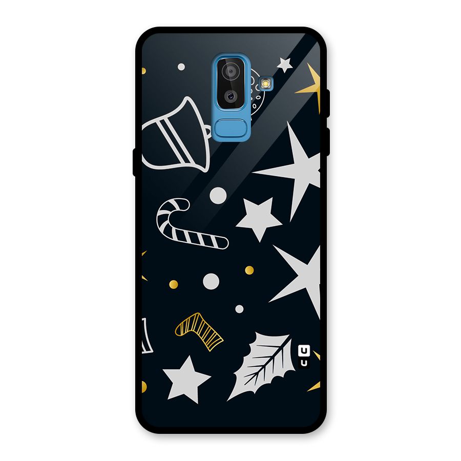 Christmas Special Pattern Glass Back Case for Galaxy J8