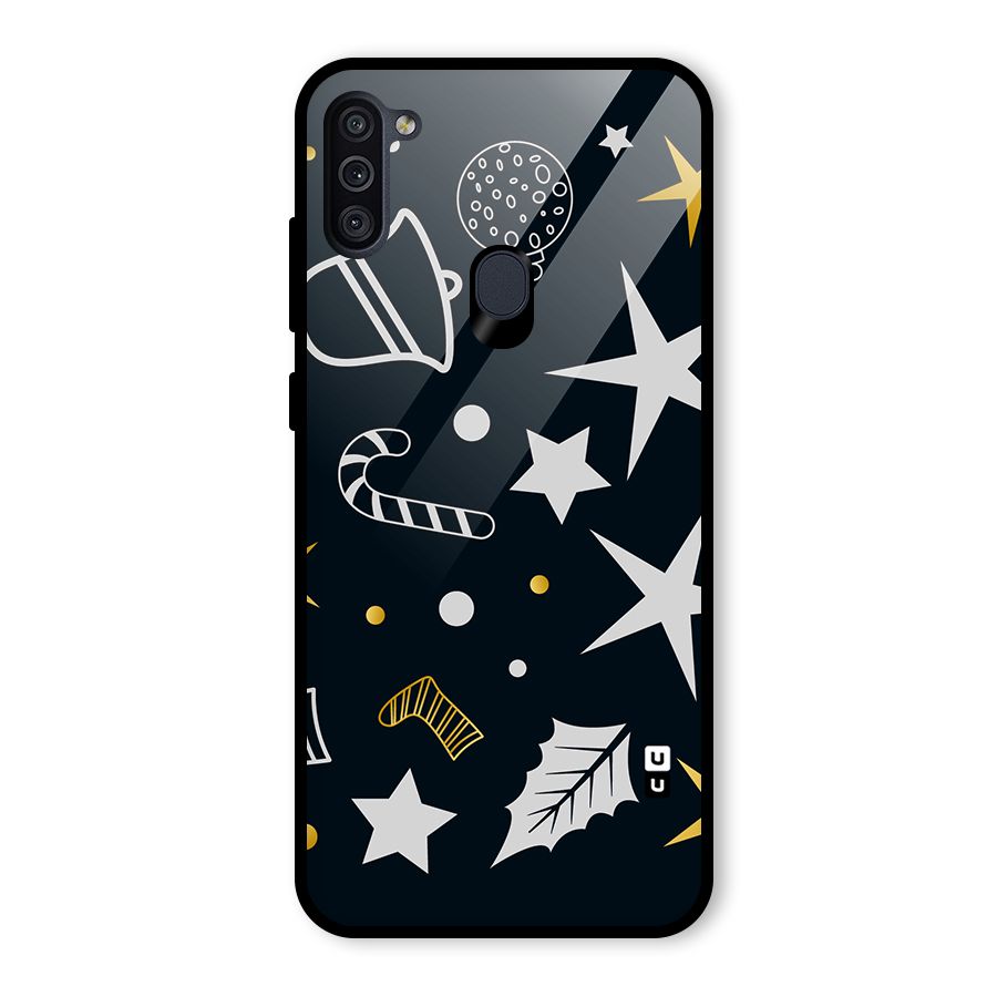 Christmas Special Pattern Glass Back Case for Galaxy M11