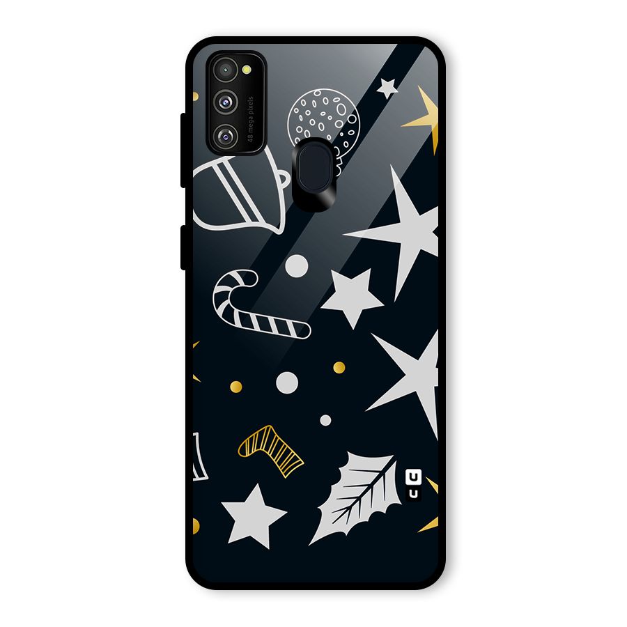 Christmas Special Pattern Glass Back Case for Galaxy M30s