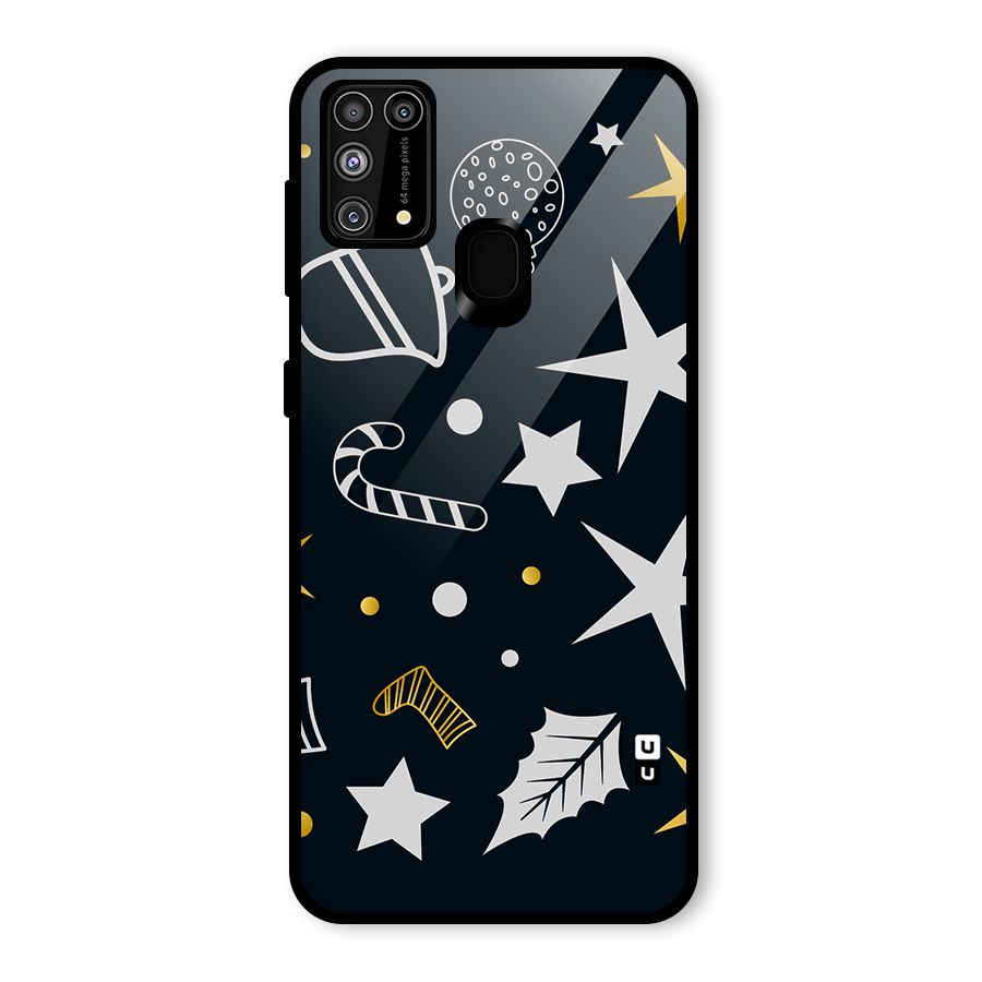 Christmas Special Pattern Glass Back Case for Galaxy M31