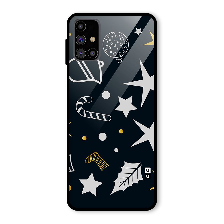 Christmas Special Pattern Glass Back Case for Galaxy M31s