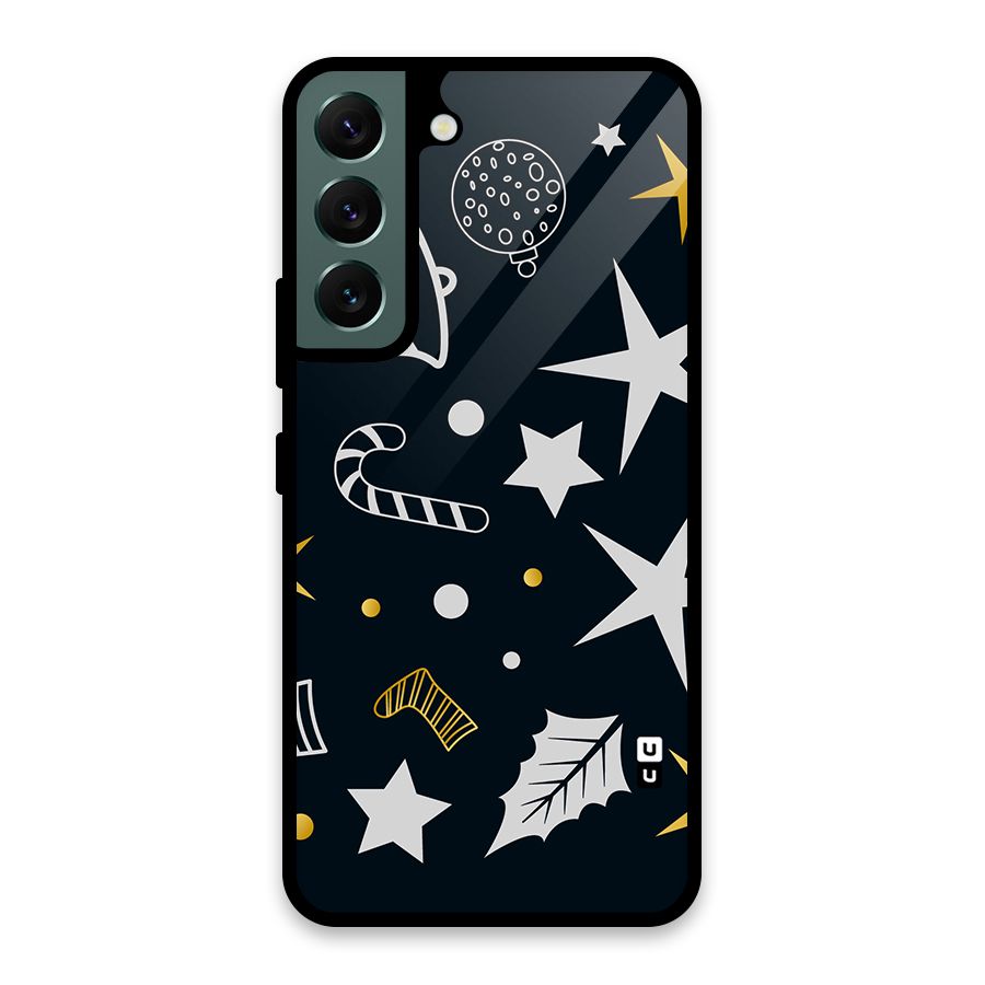 Christmas Special Pattern Glass Back Case for Galaxy S22 5G