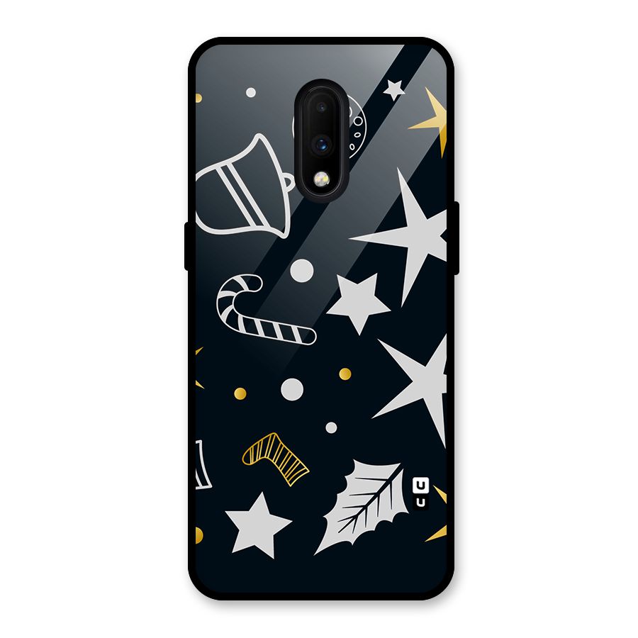 Christmas Special Pattern Glass Back Case for OnePlus 7