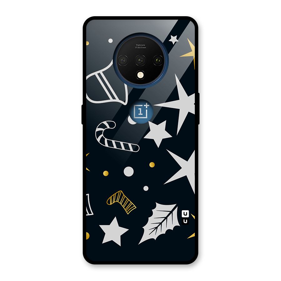 Christmas Special Pattern Glass Back Case for OnePlus 7T