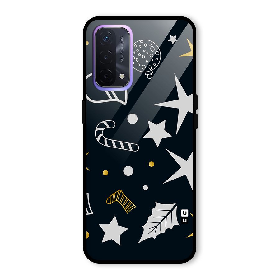 Christmas Special Pattern Glass Back Case for Oppo A74 5G