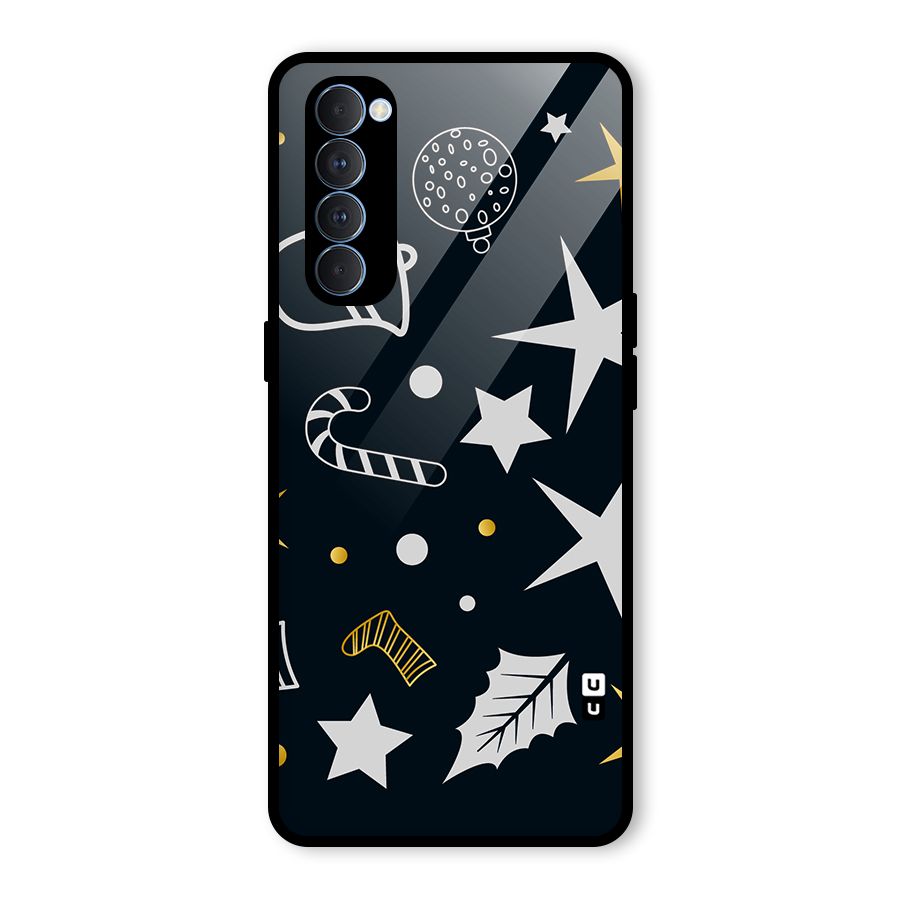 Christmas Special Pattern Glass Back Case for Oppo Reno4 Pro