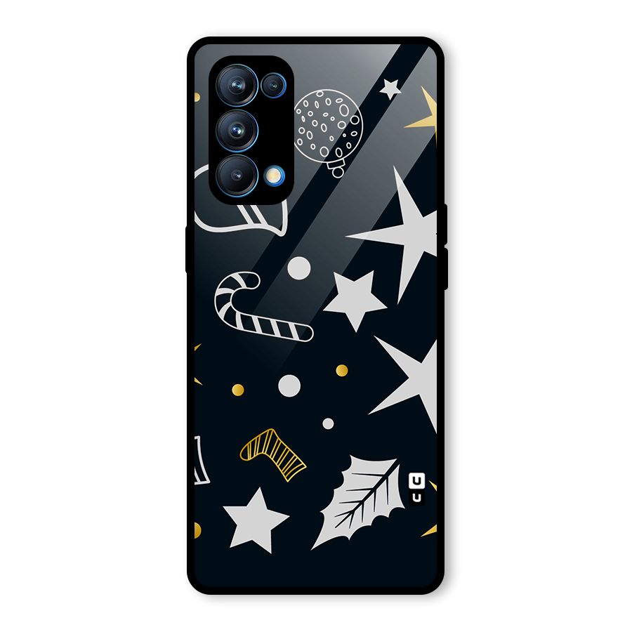 Christmas Special Pattern Glass Back Case for Oppo Reno5 Pro 5G