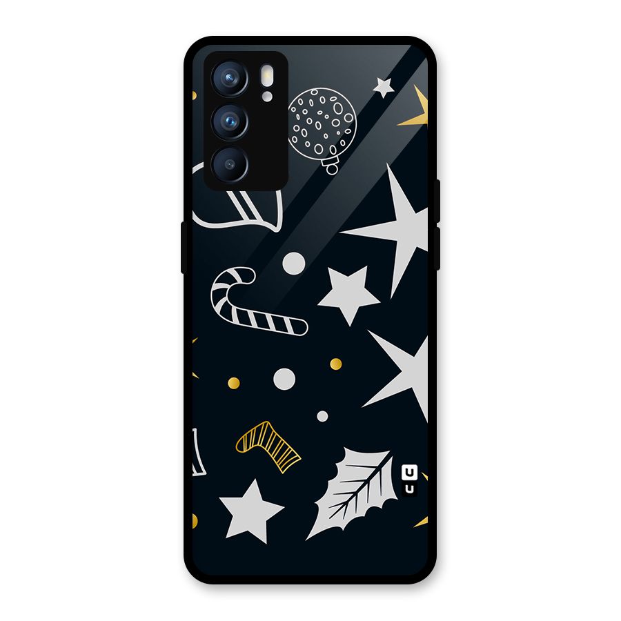 Christmas Special Pattern Glass Back Case for Oppo Reno6 5G