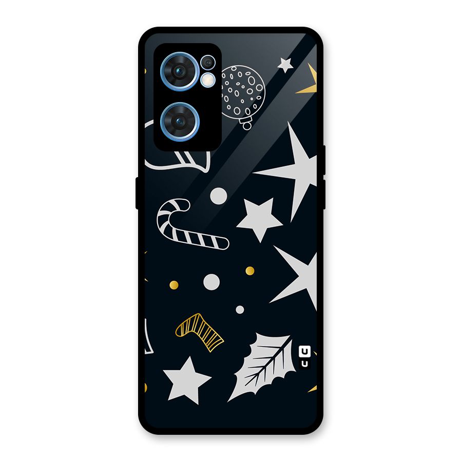 Christmas Special Pattern Glass Back Case for Oppo Reno7 5G