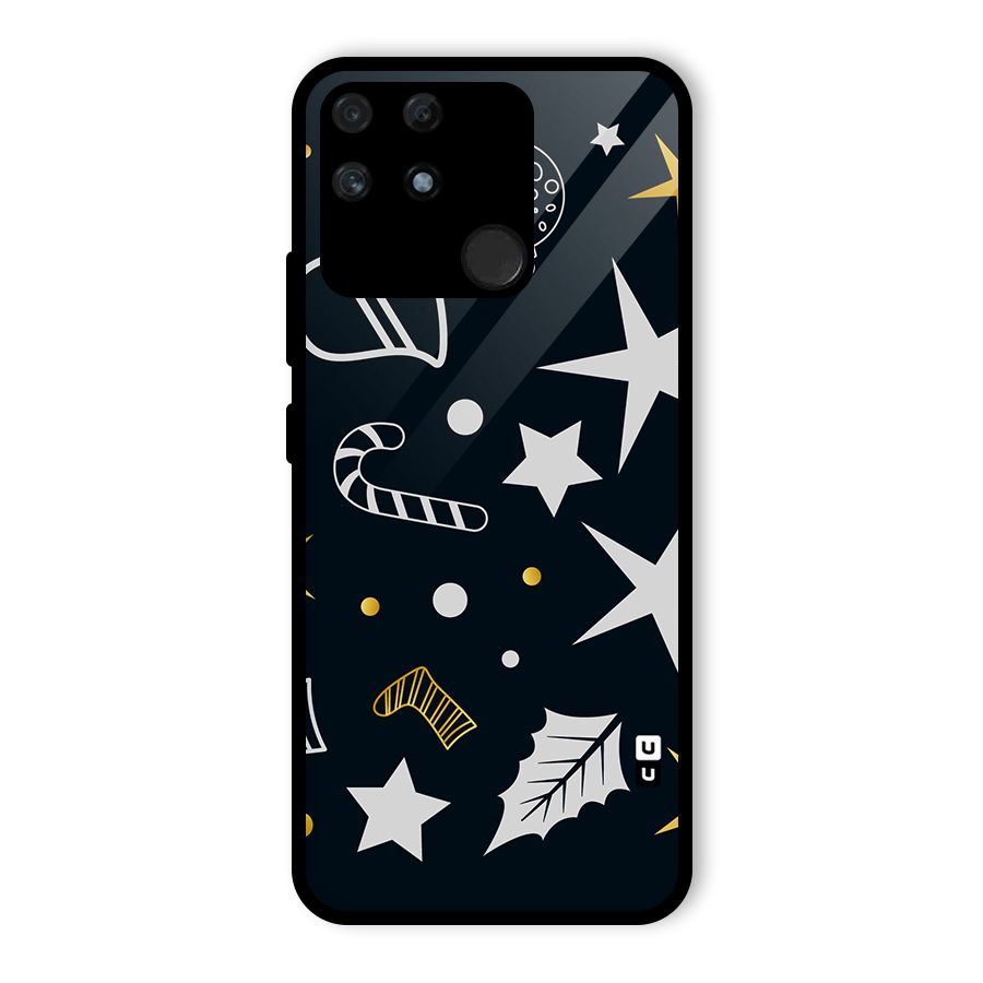 Christmas Special Pattern Glass Back Case for Realme Narzo 50A