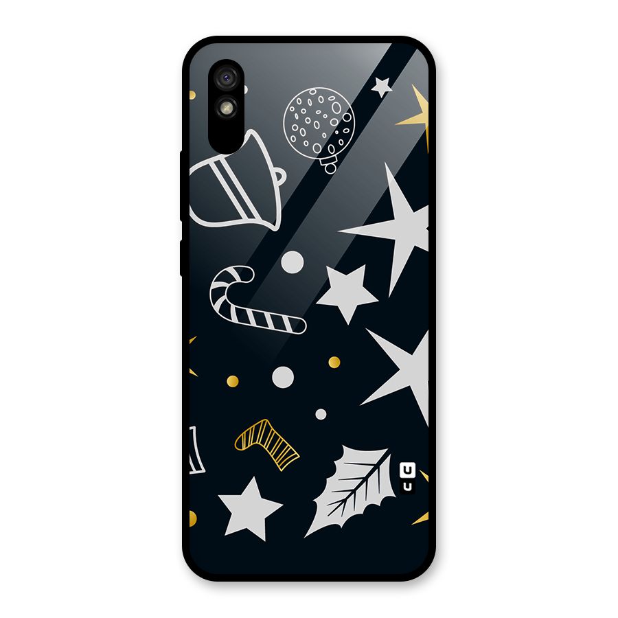 Christmas Special Pattern Glass Back Case for Redmi 9A