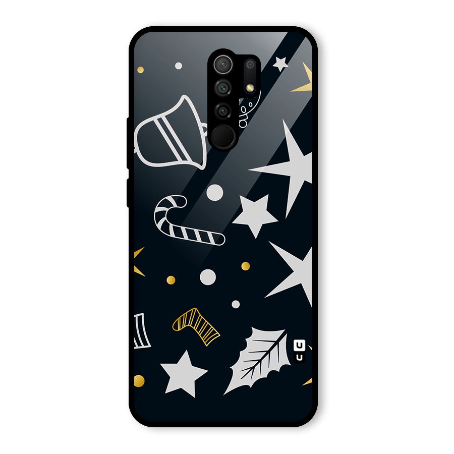 Christmas Special Pattern Glass Back Case for Redmi 9 Prime
