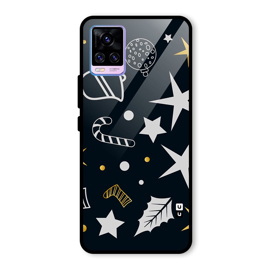 Christmas Special Pattern Glass Back Case for Vivo V20 Pro
