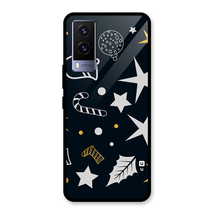 Christmas Special Pattern Glass Back Case for Vivo V21e 5G