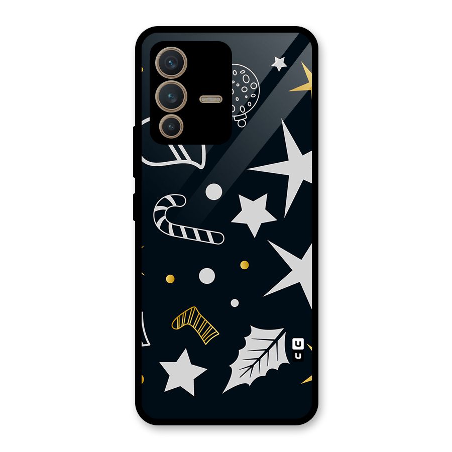 Christmas Special Pattern Glass Back Case for Vivo V23 5G