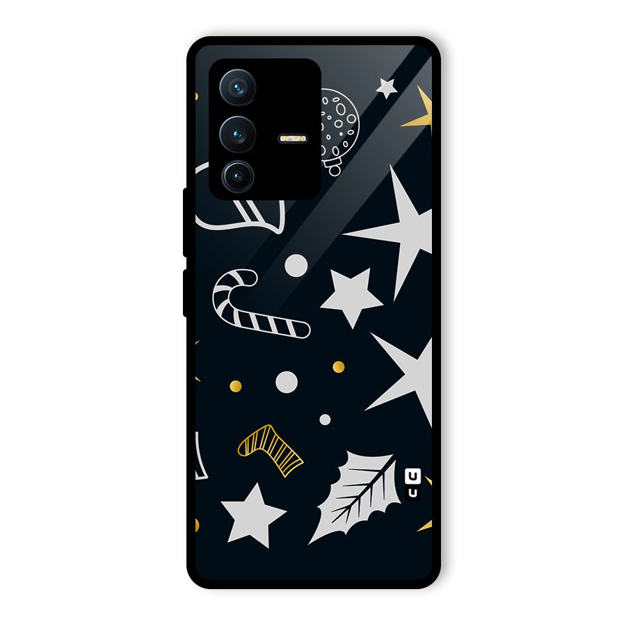 Christmas Special Pattern Glass Back Case for Vivo V23 Pro