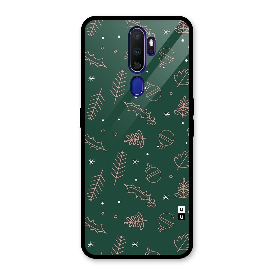 Christmas Vibes Leaves Glass Back Case for Oppo A9 (2020)