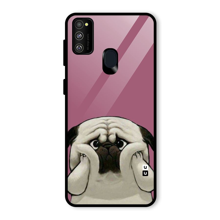Chubby Doggo Glass Back Case for Galaxy M21