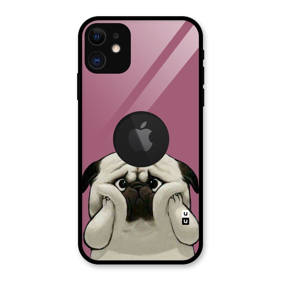 Chubby Doggo Glass Back Case for iPhone 11 Logo Cut