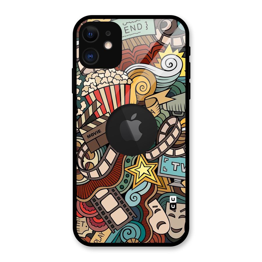 Cinematic Design Glass Back Case for iPhone 11 Logo Cut