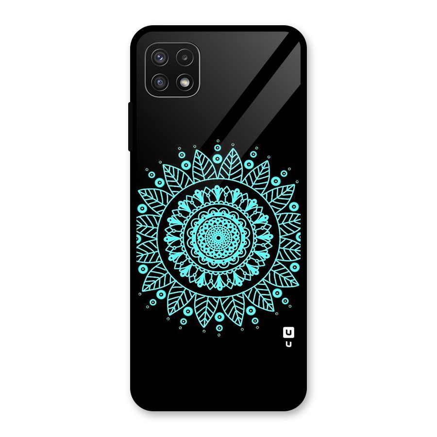 Circles Pattern Art Glass Back Case for Galaxy A22 5G