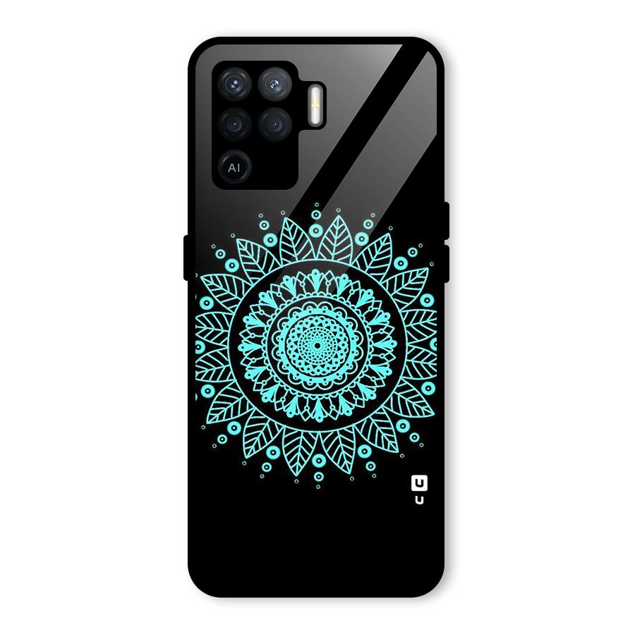 Circles Pattern Art Glass Back Case for Oppo F19 Pro