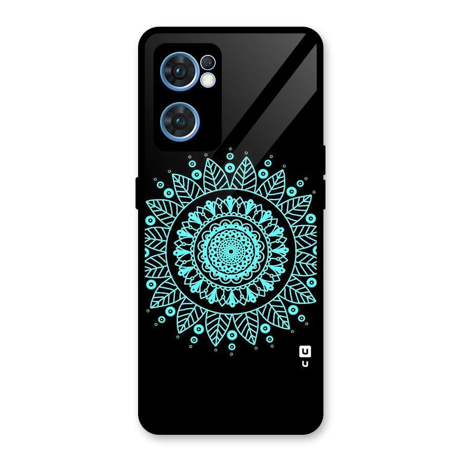 Circles Pattern Art Glass Back Case for Oppo Reno7 5G