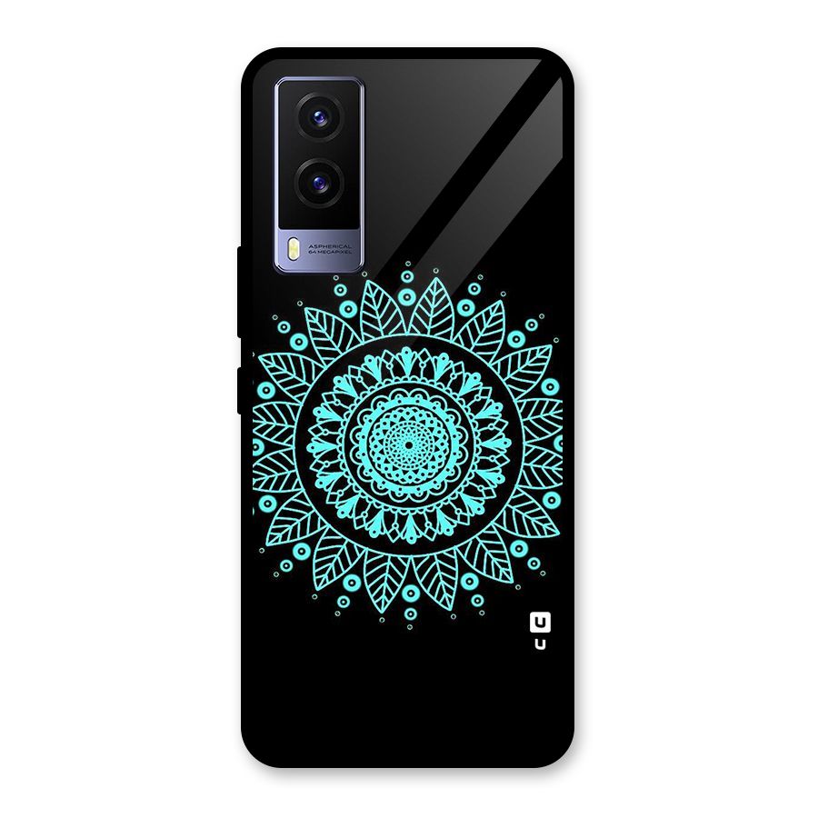 Circles Pattern Art Glass Back Case for Vivo V21e 5G