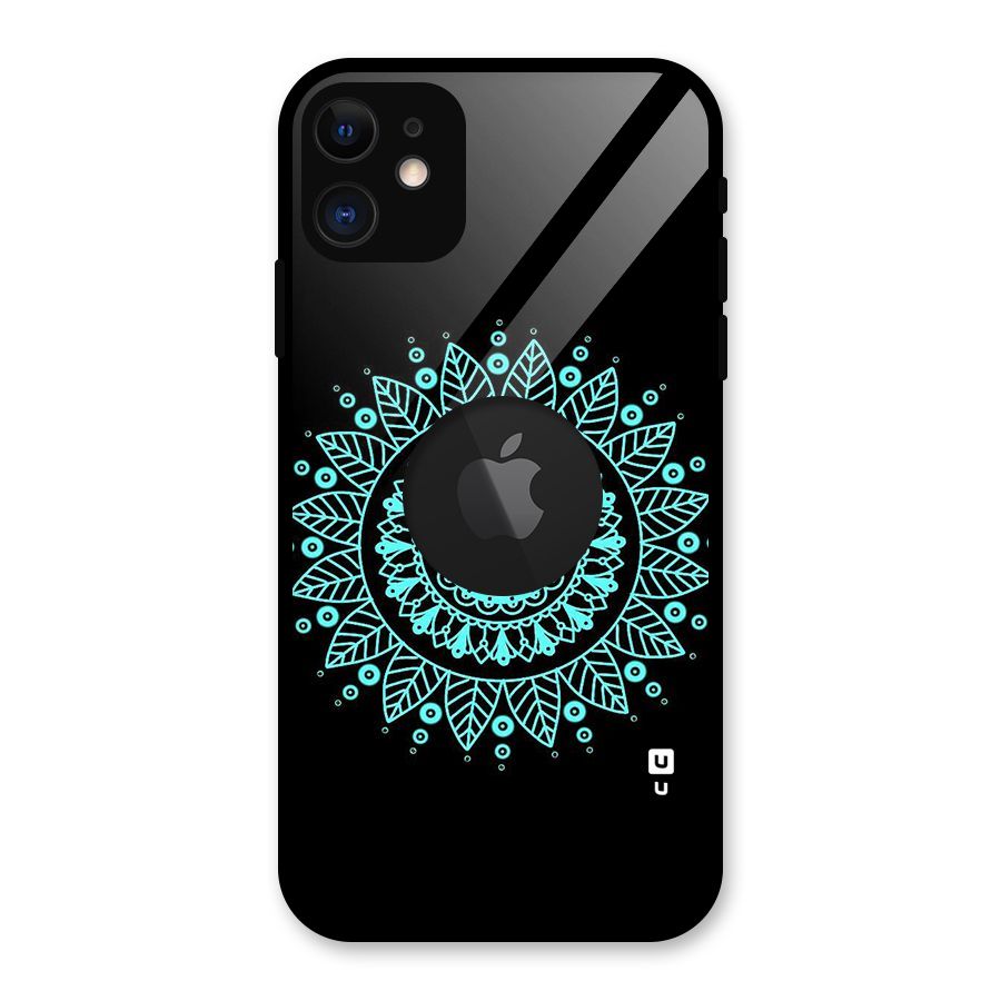 Circles Pattern Art Glass Back Case for iPhone 11 Logo Cut