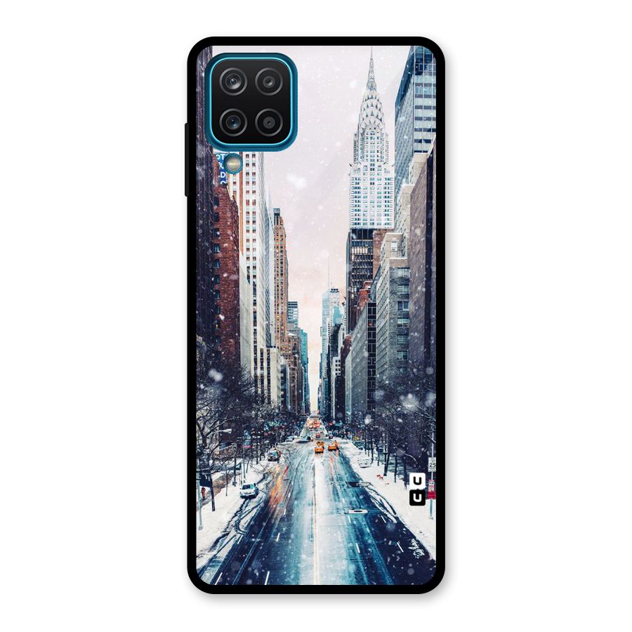 City Snow Glass Back Case for Galaxy A12