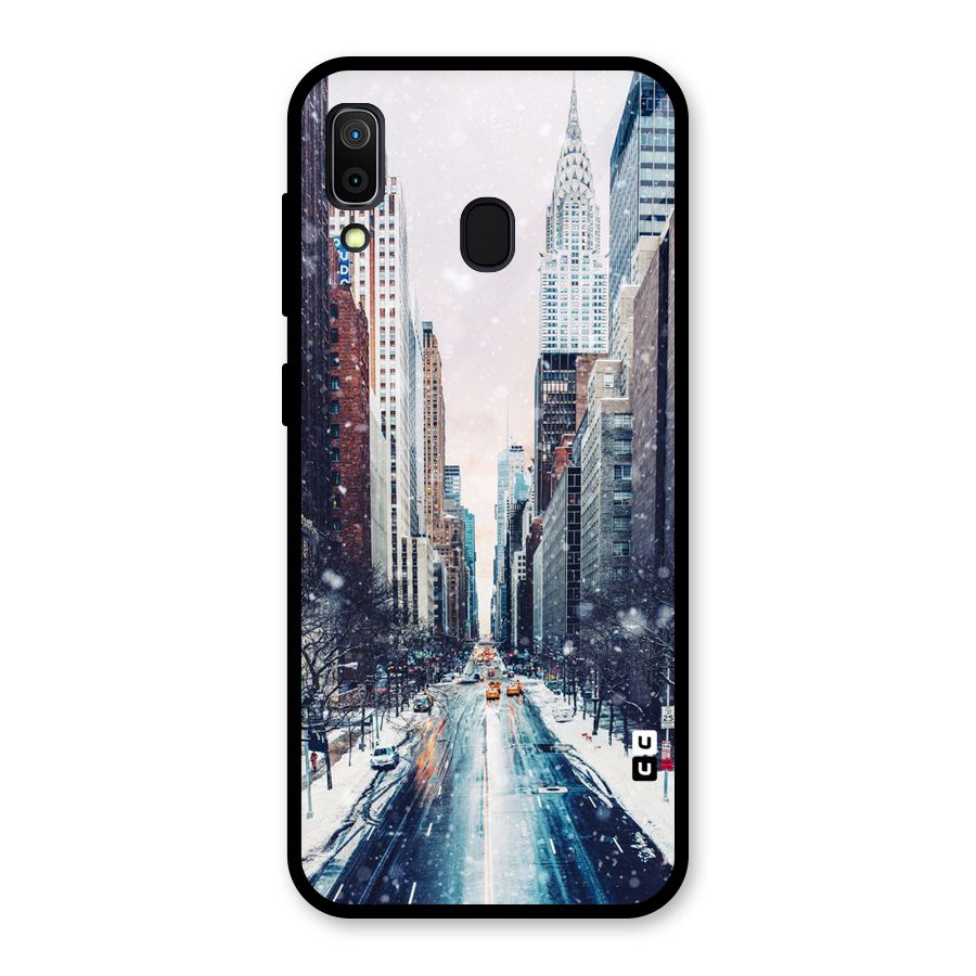 City Snow Glass Back Case for Galaxy A30