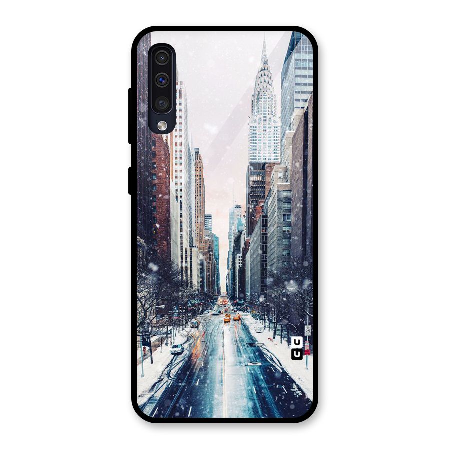 City Snow Glass Back Case for Galaxy A50