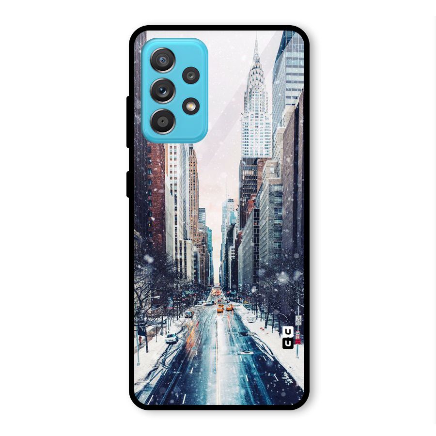 City Snow Glass Back Case for Galaxy A52