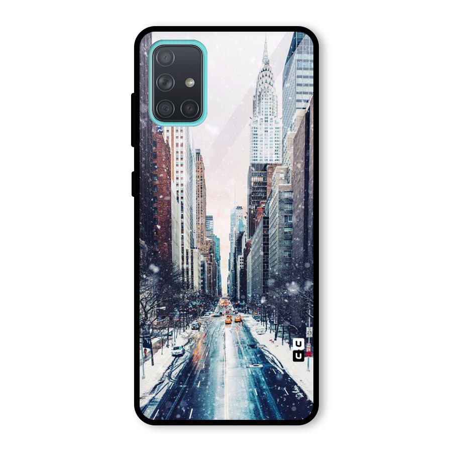 City Snow Glass Back Case for Galaxy A71