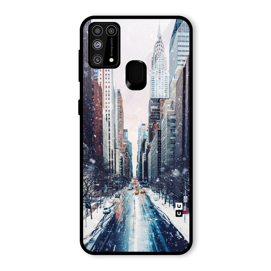 City Snow Glass Back Case for Galaxy F41