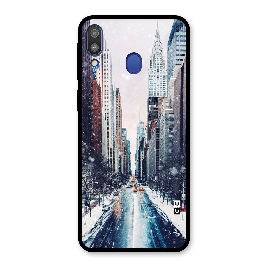 City Snow Glass Back Case for Galaxy M20