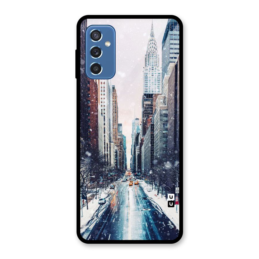 City Snow Glass Back Case for Galaxy M52 5G