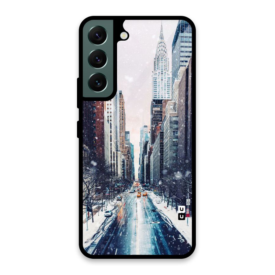 City Snow Glass Back Case for Galaxy S22 5G